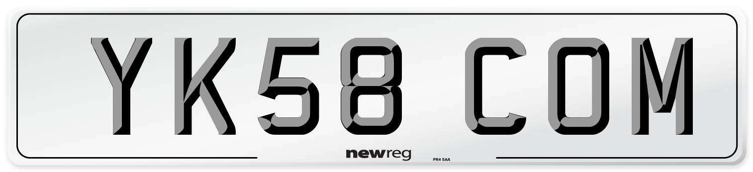 YK58 COM Number Plate from New Reg